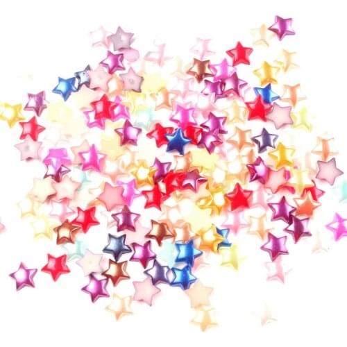 LF 300Pcs Mixed 11mm Star Pearl Decoration Craft Flatback Cabochon Embellishments For Scrapbooking Diy Accessories