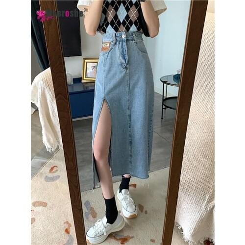 Женские юбки джинсовые Moeroshe China At AliExpress