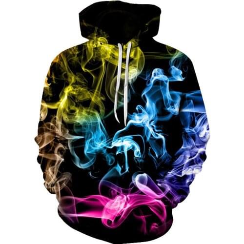 2020 New Products Smoke Digital 3d Printing Hoodie Long-sleeved Sweatshirt Men And Women Street Mens Sportswea