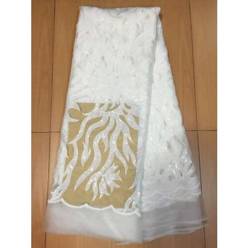 New French Nigerian sequins net lace,African tulle mesh Sequence lace fabric high quality for wedding dress 5yards/lot