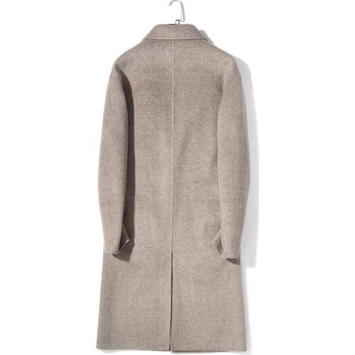 New Autumn Winter 100% Wool Coat Men Long Jacket Casual Mens Coats and Jackets Overcoat Abrigo Hombre Invierno KJ1572