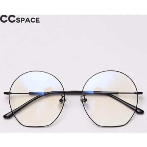 49432 Oversized Semicircle Metal Glasses Frames Ultralight Men Women Optical Fashion Computer Glasses