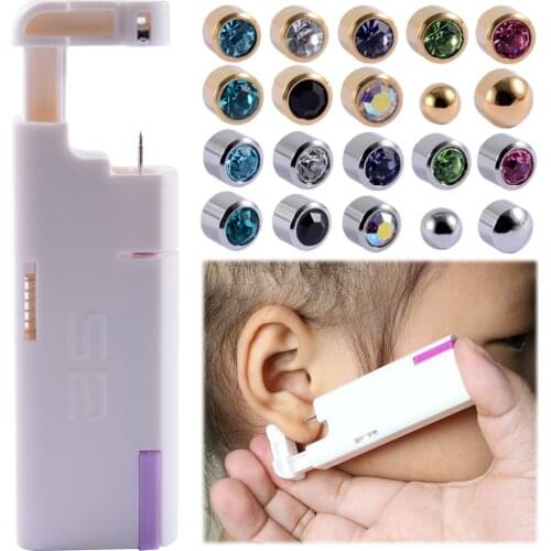 Disposable Safe No Pain Sterile Sterilized Ear Nail Stud Earring Household Piercing Gun Piercer Tool Group Sterilized Ear Unit