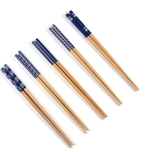 5 Pairs/Set Japanese Chopstick Environmental Friendly Food Sticks Natural Bamboo Eating Chopsticks Reusable Sushi Tableware