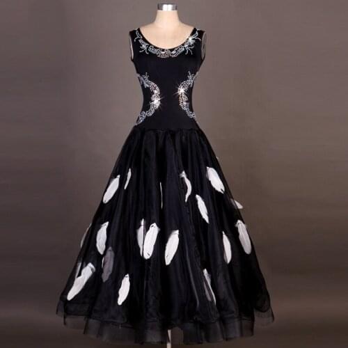 2018 Dress For Ballroom Dancing Rhinestone Feather Lulu Vestido De Formatura Flamenco Dresses Escapulario Vestido Juvenil