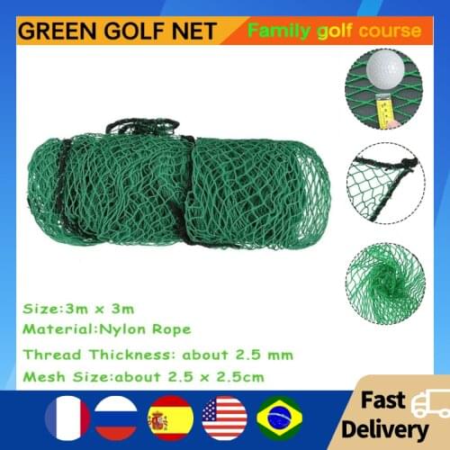 3Mx3M Golf Practice Net Heavy Duty Impact Netting Rope Border Sports Barrier Training Mesh Netting Golf Training Accessories