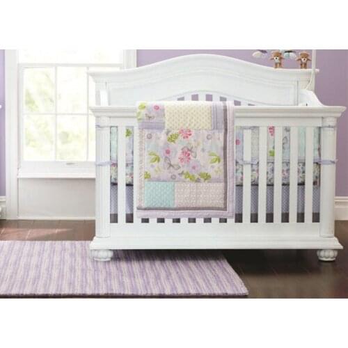 Discount! 4pcs embroidery Baby cot bedding set baby bed set bedding bumpers bed cover,include(bumper+duvet+bed cover+bed skirt)