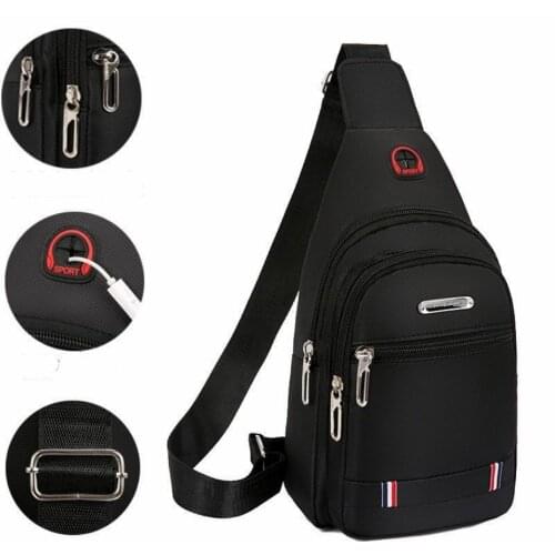 2020 New Male USB Charging Shoulder Crossbody Bags Mens Anti Theft Chest Bag Gym Fashion Accessories Sports Travel Pack Satchel