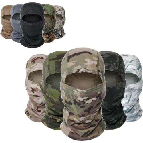 Tactical Camouflage Balaclava Full Face Mask CS Wargame Army Hunting Cycling Sports Helmet Liner Cap Military Multicam CP Scarf