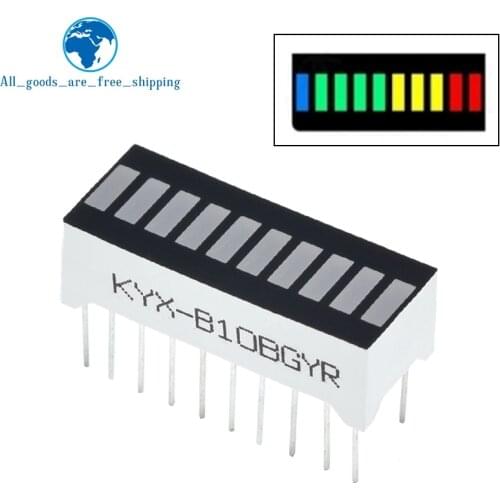 TZT 10 grid digital segment LED light bar super bright 2 red+3 yellow+4 green+1 blue light flat tube B10BRYGB