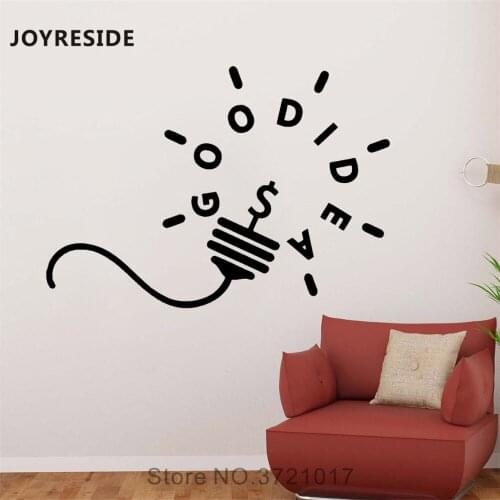 JOYRESIDE light bulb Quote Wall Good Idea Decals Motivation Vinyl Sticker Living Room Bedroom Interior Home Designs Mural A1469