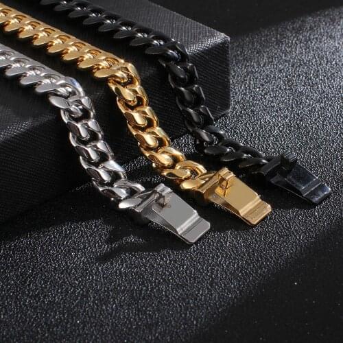 Jewels Store Fashion Simple Polished Cuban O-chain 12mm Wide Mens Stainless Steel Bracelet Jewelry Accessories For Man