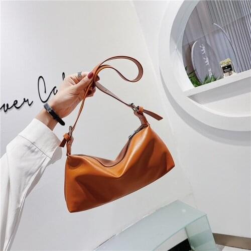 Women bag soft PU Flap Casual fashion Solid Zipper Shoulder Bag handbag purse simple luxury bag Mori girl