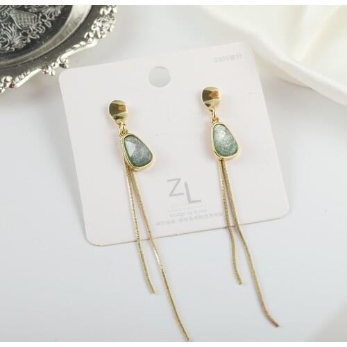 Korean Girl Earrings 2021 Fashion New Temperament Earrings Wild Net Red Tassel Long Earrings Womens Wholesale Sales Pendientes