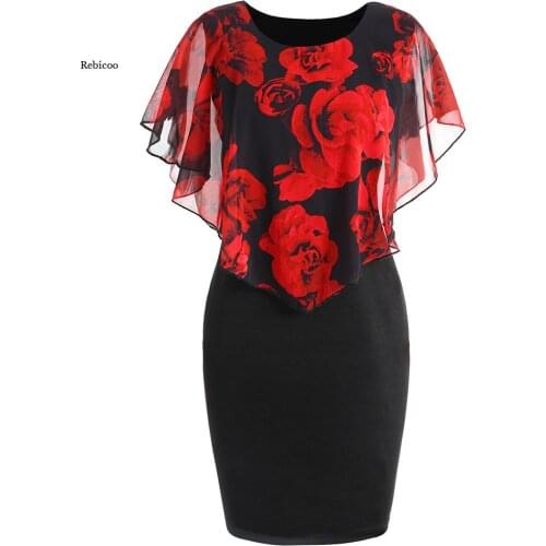 5Xl Plus Size Women Dress Sleeveless Patchwork Elegant Dress Rose Printed Thin Sexy Dress Thin Package Hips New