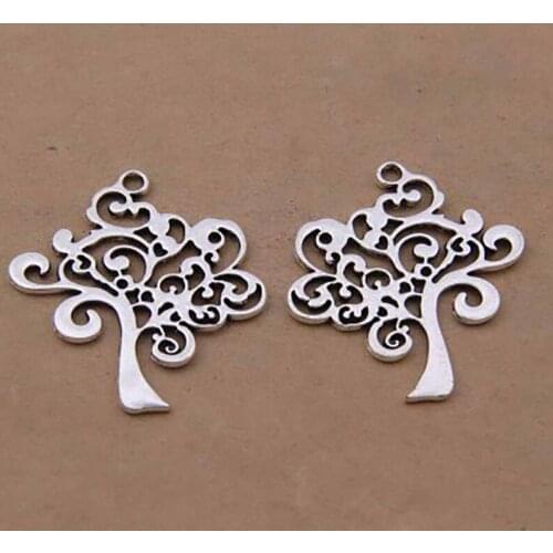 10pcs/lot Antique Silver Tree of Life Charms for Jewelry Making DIY Bracelets Beads Charm Jewelery Life Tree Alloy Accessories
