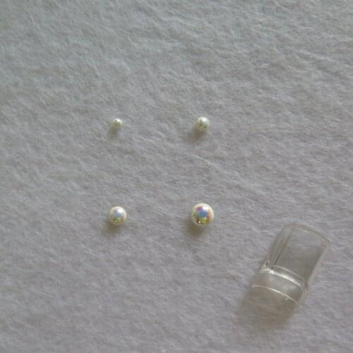 30pcs/jar Cute 2/3/4/5MM Good Quality White AB Half-Ball Pearl Nail Decoration Pearl Nail Art Decoration
