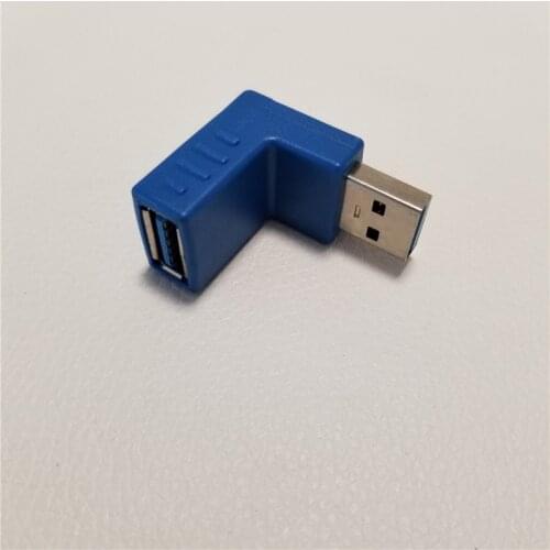 USB 3.0 Adapter 90 Degree Up Angle Male to Female Converter Plug USB Hub Blue