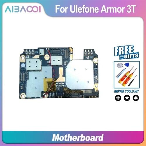 AiBaoQi Brand New Mainboard 4G+64G ROM Motherboard Flex Cable Board For Ulefone Armor 3/Armor 3T Android 8.1 Phone