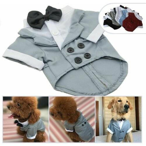Large Medium Small Pet Dog Costume Suit Clothes Apparel Tuxedo Breathable Fashion for Wedding Party E2S