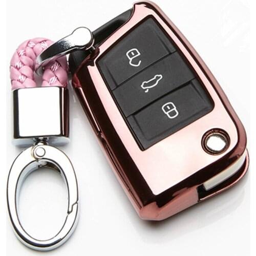 TPU Car Key Cover Case Holder For Skoda Octavia A7 Kodiaq Karoq Combi For Seat Ateca Leon Ibiza 2015 2016 2017 For Volkswagen B8