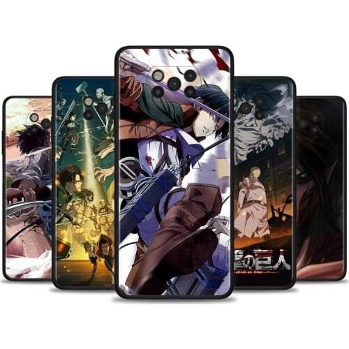 Case For Poco X3 M3 Pro NFC F1 Cover for Mi Note 10 Pro Fundas for Mi CC9 Pro CC9E A3 A2 Coque Anime Japanese Attack On Titan