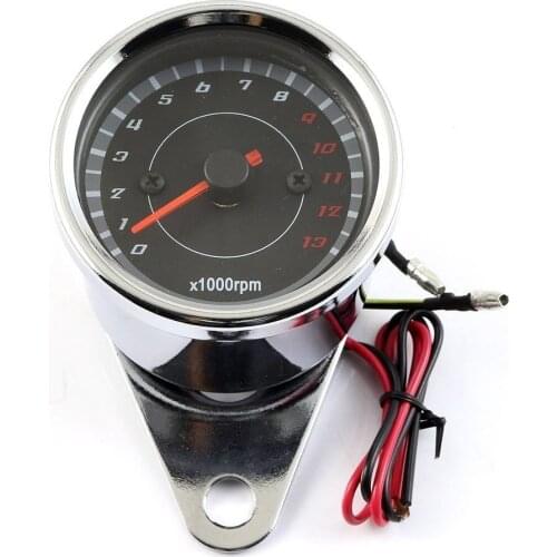 Dolity Alloy Motorcycle LED Backlight Digital Tachometer RPM Gauge Dashboard