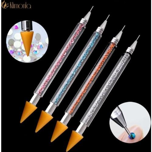 Dual End Wax Pen Rhinestone Picker Dotting Pen Easily Picking Up Manicure Studs 3D Nail Decoration Picker Nail Art Tools 4 Color