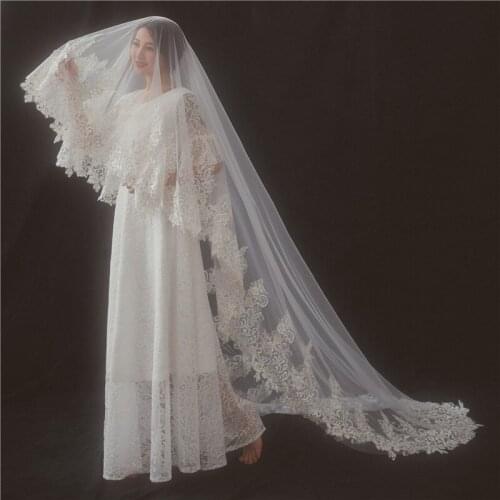 Bridal Veil cathedral lace boarder veil Wedding Dress Veil