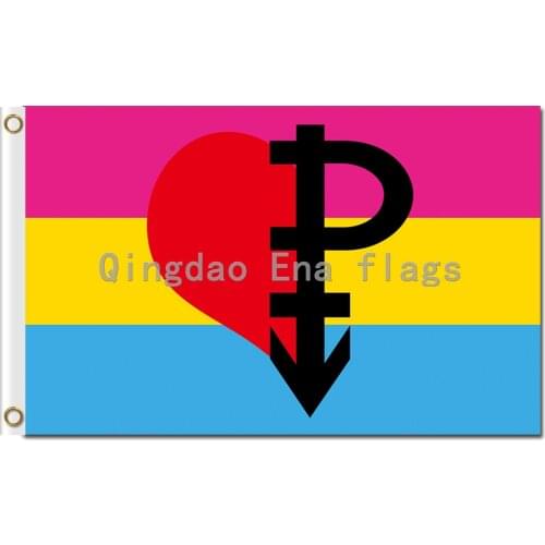 3x5 Special Symbol Pansexual Pride Heterosexual Flag For Sale
