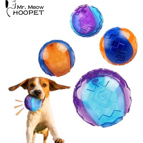 Hoopet Pet Dog Toys Funny Interactive Elasticity Ball Dog Chew Toy For Dog Teeth Clean Ball Rubber Ball
