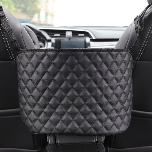 PU leather Car Seat Back Bag Universal Auto Seat Side Storage Box for Cup Organizer Pocket Anti Kick Pad Key Phone Holder Travel
