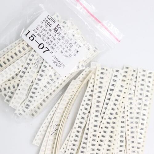 33valuesX 20pcs=660pcs 1206 Resistor patch SMD Resistor Kit Assorted Kit 1ohm-1M ohm