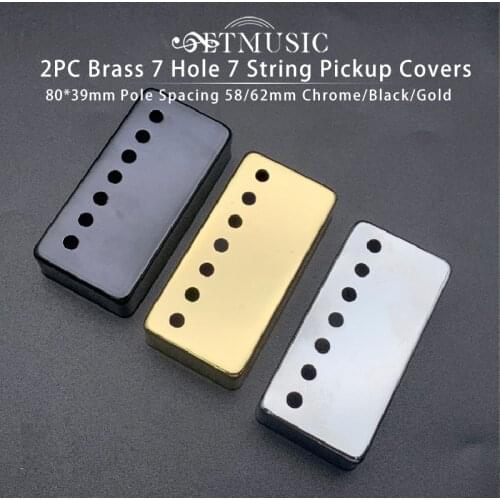 Brass 7 Hole 7 String Pickup Humbucker Cover 80*39mm Pole Spacing 58/62mm for LP Electric Guitar