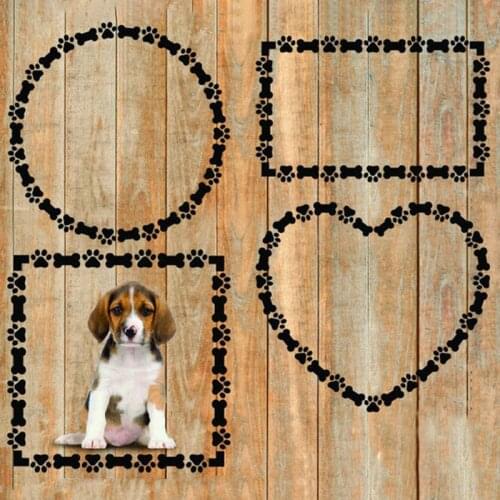 Miss Vintage Heart Shape Square Border Metal Cutting Dies DIY Dog Paw print Scrapbooking Album Paper Card Embossing Craft Die