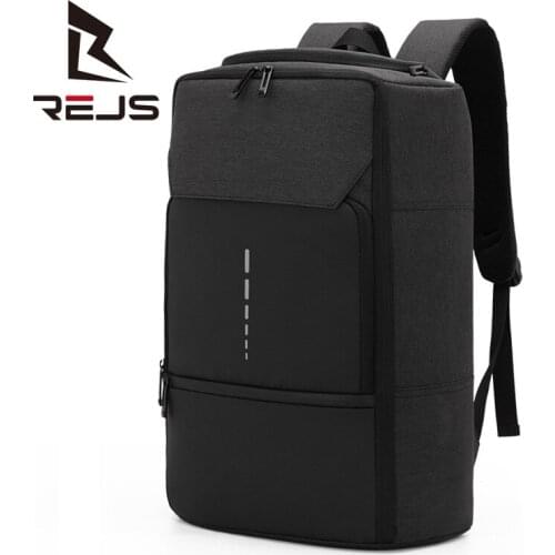 REJS LANGT Business Mochila Mens Backpack Laptop 15.6 Inch Waterproof School Backpacks with Charging Large Capacity Travel Bag