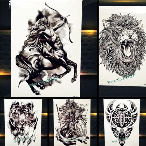 New Greek Mythology Centaur Temporary Tattoo Sagittarius Design Arm Tatoo For Men Women Body Art Fake Waterproof Tattoo Stickers