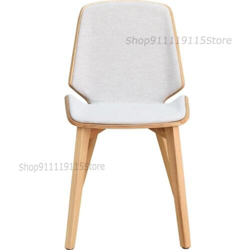 Nordic Solid Wood Dining Chair Home Leather Fashion Simple Dining Chair