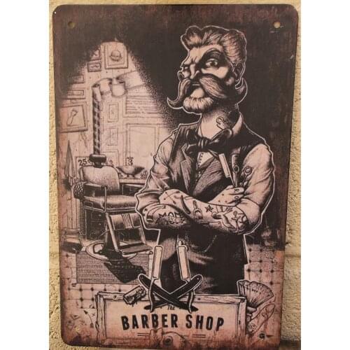 Barber Razor Retro Metal Tin Sign Plaque Poster Wall Decor Art Shabby Chic Gift