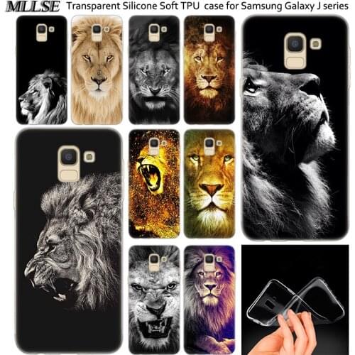 Hot Animal Lion Transparent Soft Silicone Case For Samsung Galaxy J2Pro J4 J6 J8 2018 J3 J5 J7 2016 2017EU Prime CORE Plus Cover