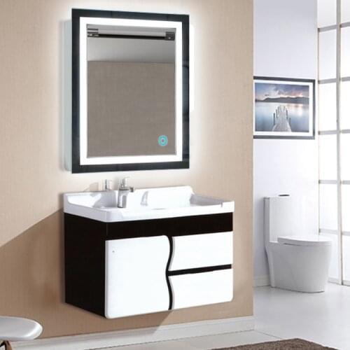 Rectangular Bath Bathroom Mirror Anti Fog Mirror Beauty Makeup LED Mirror Wall Mounted LED Home Bath Mirrors 50x70cm/60x80cm