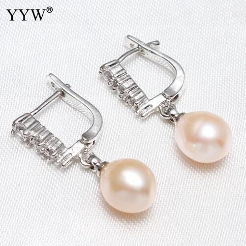 Freshwater Pearl Lever Back Earring Water Drop Shape Pearl Bohemian Golden Round Pearl Wedding Earrings Jewelry