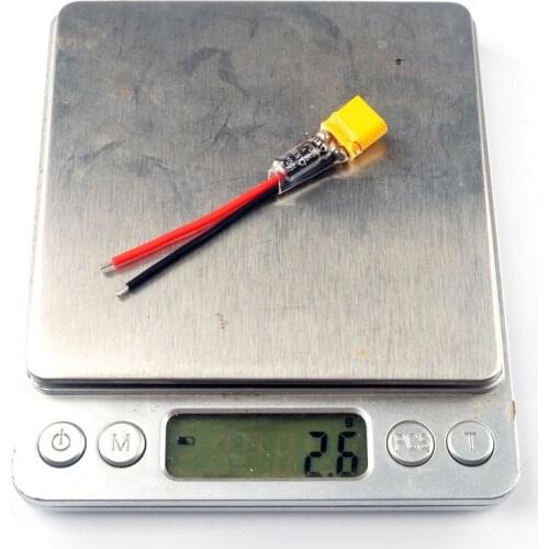 HappyModel 70mm XT30 Plug Pigtail Power Wire 100UF 16V Capacitor for Mobula7 Sailfly-X Crazybee F4 PRO Flight Controller Parts