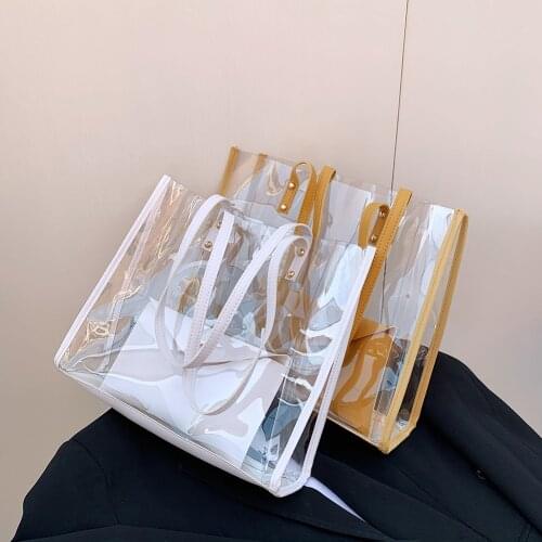 Summer Transparent Large Bag Female Popular New Fashion Korean Style Casual Wild Holiday Large Capacity Fashion Shoulder Bags
