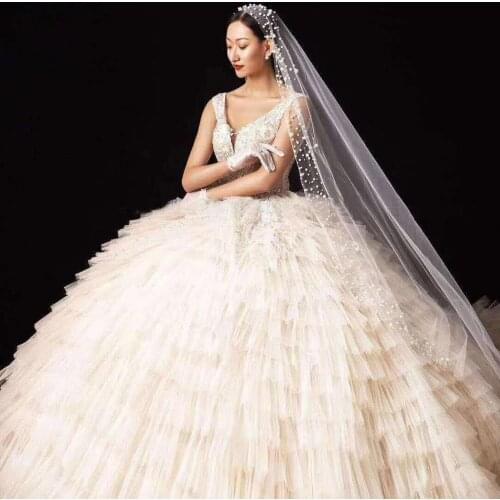 Pearls Wedding Veil Luxurious Ivory Bridal Veils Long Bridal Party Veils Wedding Accessories 300*350