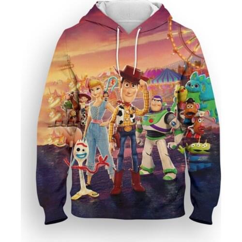 Toy Story Streetwear Men Hoodies Fashion Cartoon Anime 3D Print Disney Women Sweatshirt Spring Harajuku Children Clothing
