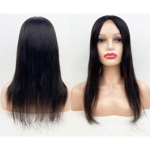 Solicone Skin Topper Transparent Lace Front Half Wig Topper for Women with Combs 5"X5" Silk Top Full Hair Pieces Silky Straight