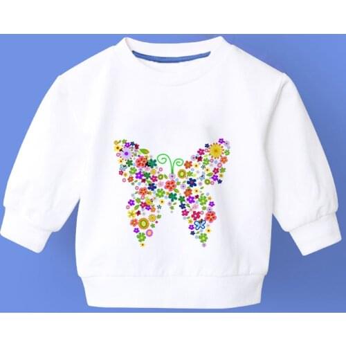 Spring Boys Girl Sweater Children Long Sleeve Tops For Boys Sweatshirts Plant Butterfly Novelty Baby T-shirts For Girls Clothing