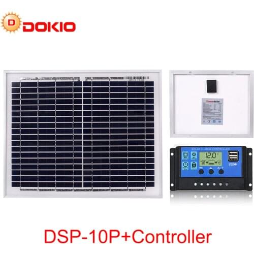DOKIO 18V solar panel 10w solar battery Charge for 12V cell solar panel kit photovoltaic solar panels for home/Camping/RV