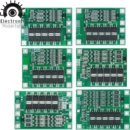 3S/4S 40A 60A Li-ion Lithium Battery Charger Protection Board 18650 BMS For Drill Motor 11.1V 12.6V/14.8V 16.8V Enhance/Balance